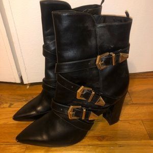 Black Buckle Booties